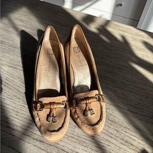 Anne Klein Brown Heels with Gold Accents